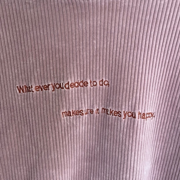 Othermix Soft Ribbed Sweater Purple Pink sz Large Whatever You Decide Phrase - Picture 3 of 11